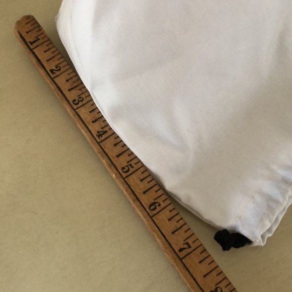 CHANEL white cotton canvas drawstring pouch cosmetic bag storage bag - AUTHENTIC - Picture 16 of 16